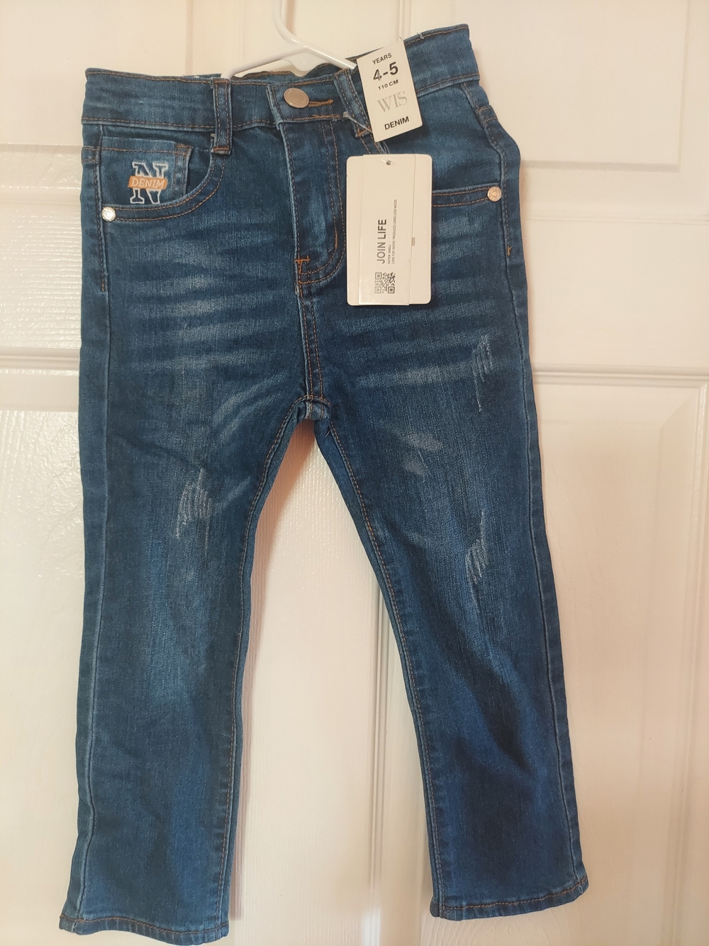 Slim Fit Boys' Dark Blue Denim Jeans with Subtle Fade
